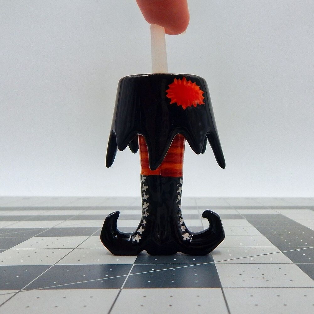 Nora Fleming Mini Witch Feet A125 Witch Legs Black and Orange Retired Halloween
